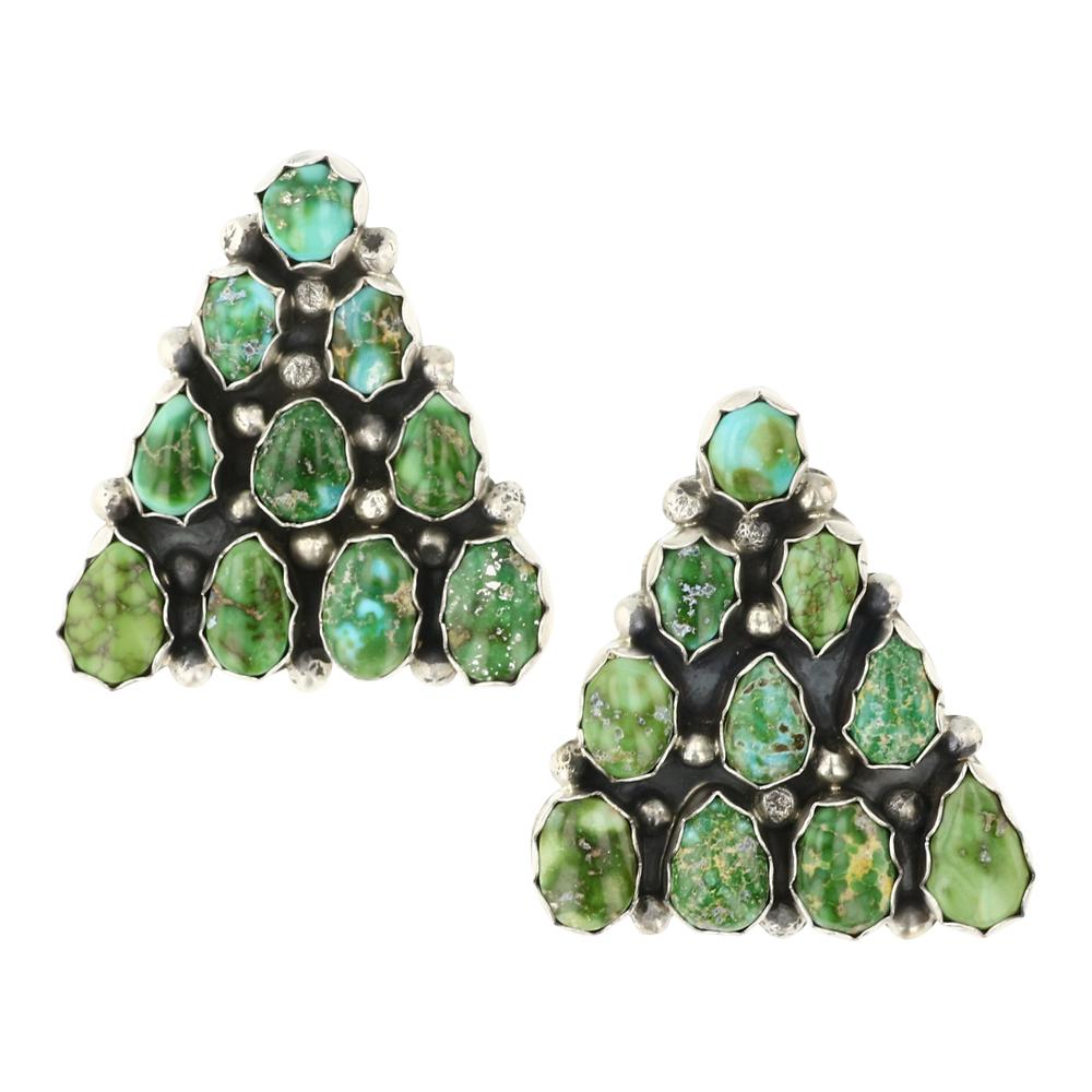 Sheila Becenti Sonoran Gold Turquoise Earrings (1 of 2)