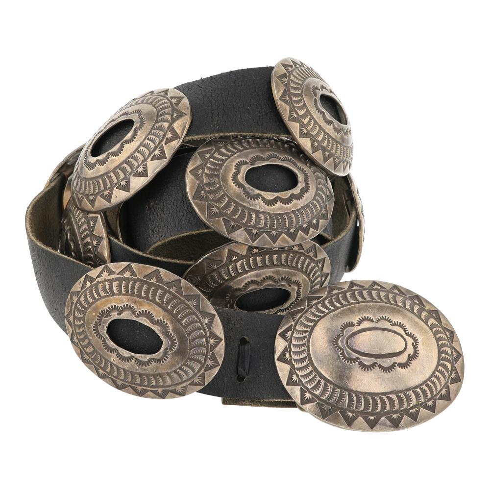 Vintage Navajo Plain Silver Concho belt (1 of 3)