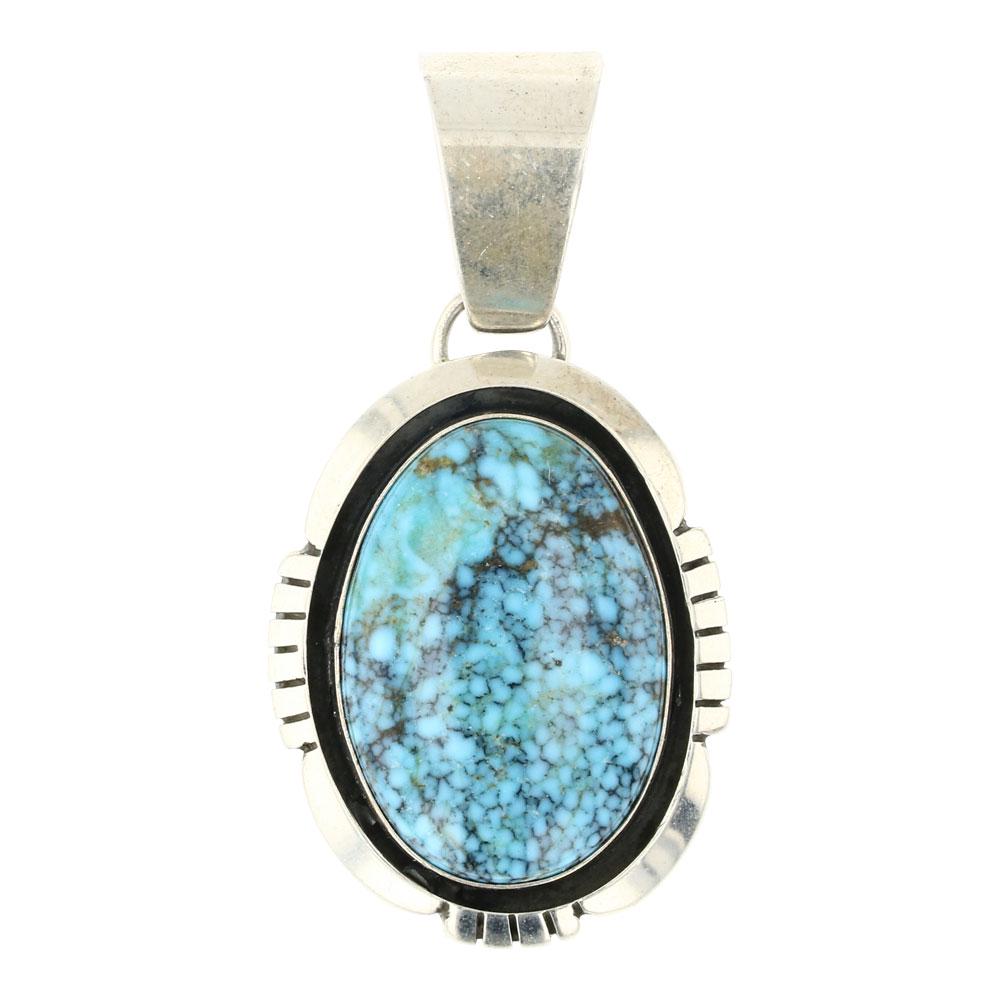 Mary Ellen Navajo Turquoise Mountain Turquoise Pendant: Sterling Silver | Genuine Turquoise Mountain Turquoise | Mary Ellen Navajo Turquoise Mountain Turquoise Pendant | Navajo Native American Southwest American Indian Jewelry | Approximate Weight: 10 Gram