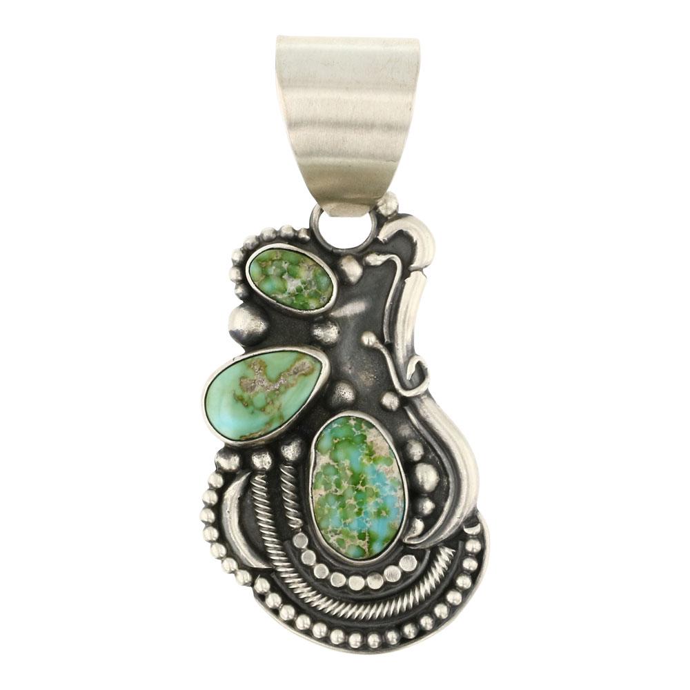 Bob Becenti Navajo Sonoran Gold Turquoise Contemporary Pendant (1 of 2)