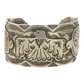 Vince John Platero Vintage Native American Navajo Sterling Silver Butterfly Bracelet! Vince John Platero Vintage Native American Navajo Sterling Silver Butterfly Bracelet!