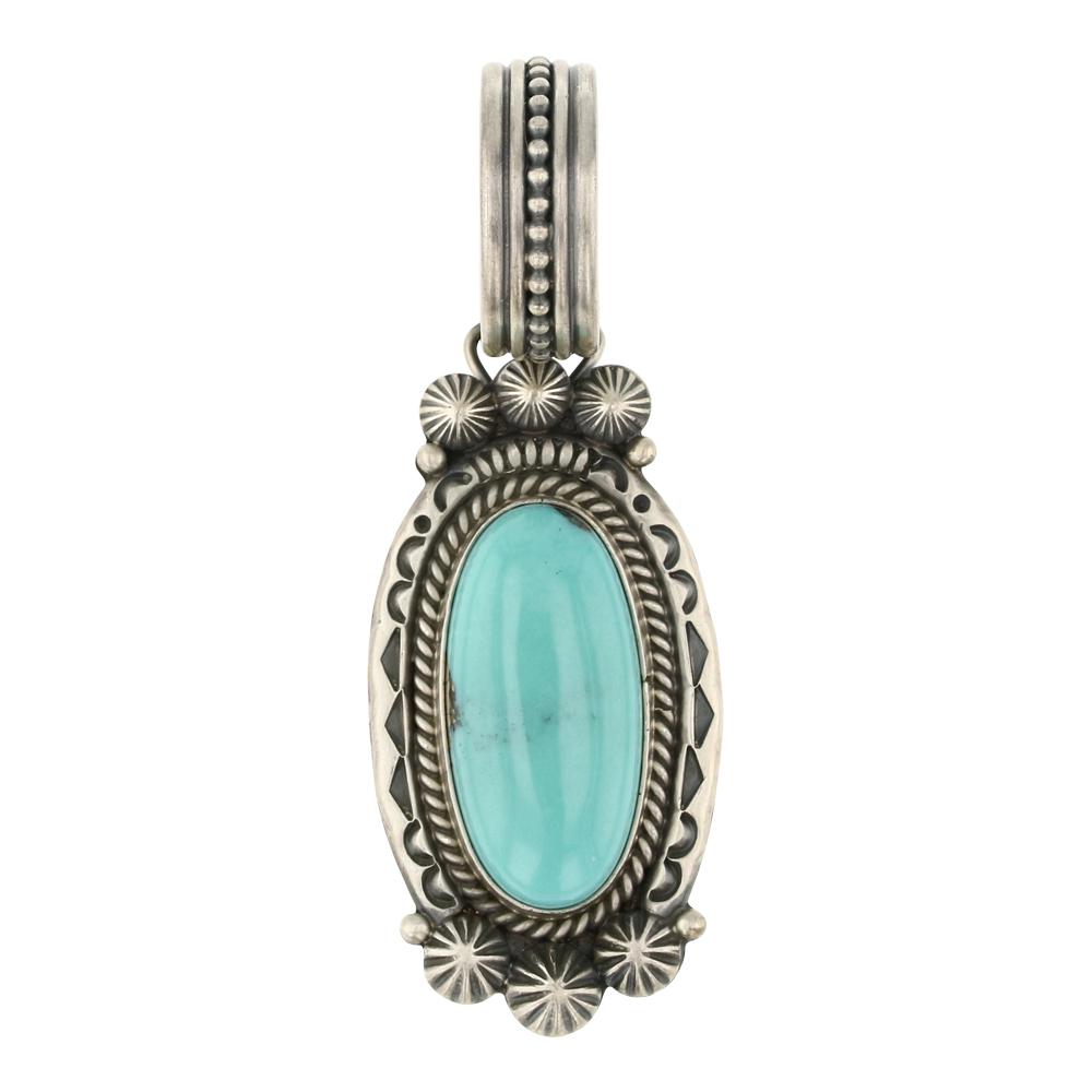 Michael Calladito Navajo Compitos Turquoise Pendant (1 of 2)