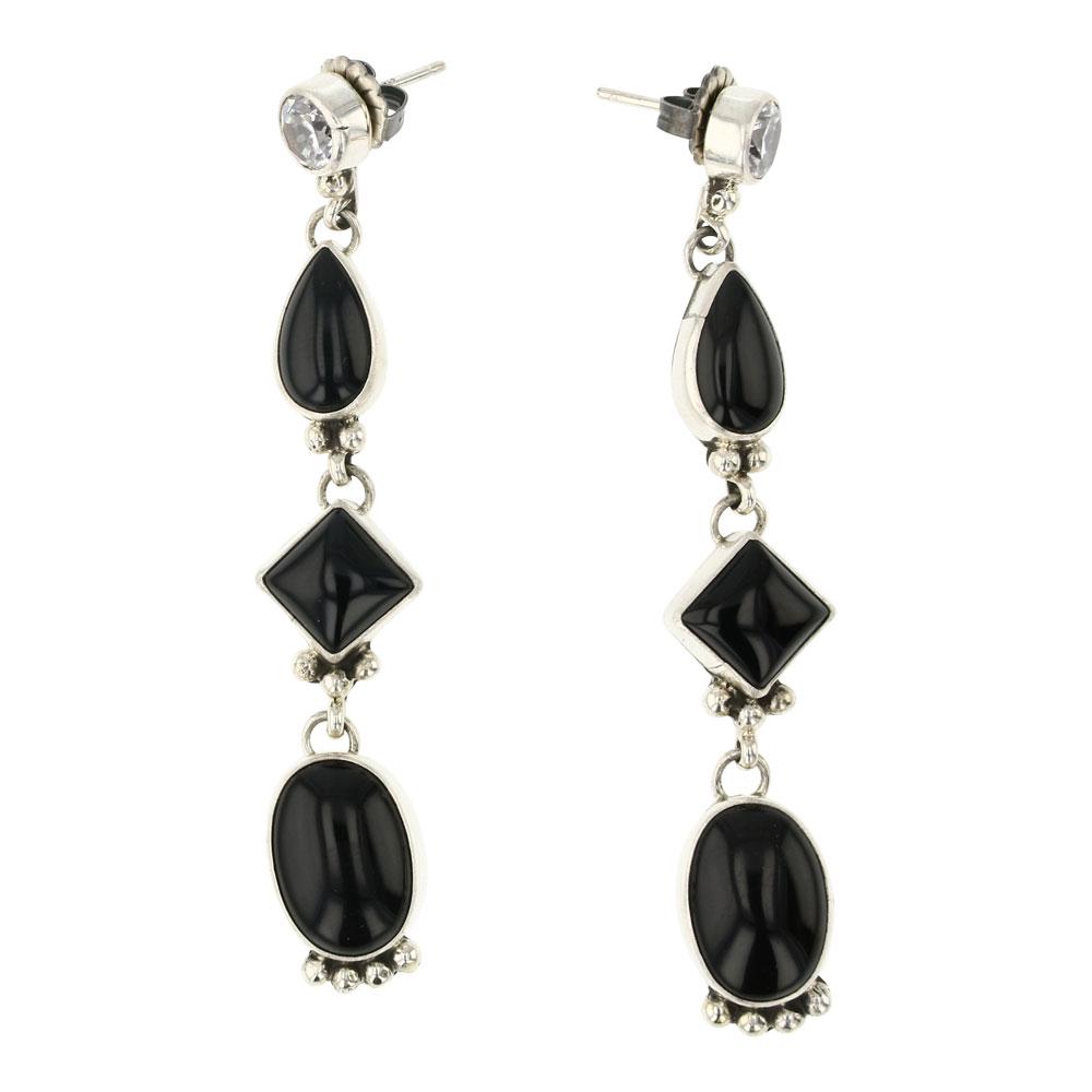 Renell Perry Contemporary CZ & Black Onyx Earrings (1 of 2)