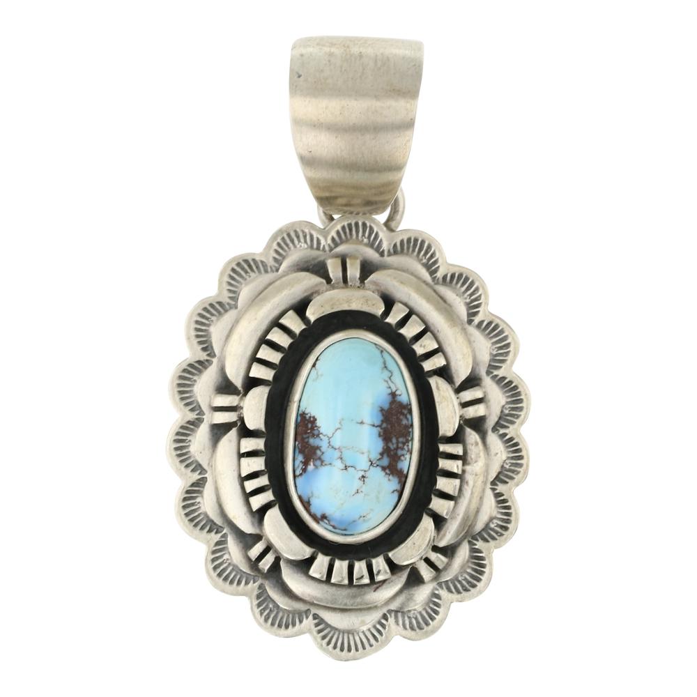 Daniel Benally Golden Hill Turquoise Triple Stack Pendant (1 of 2)
