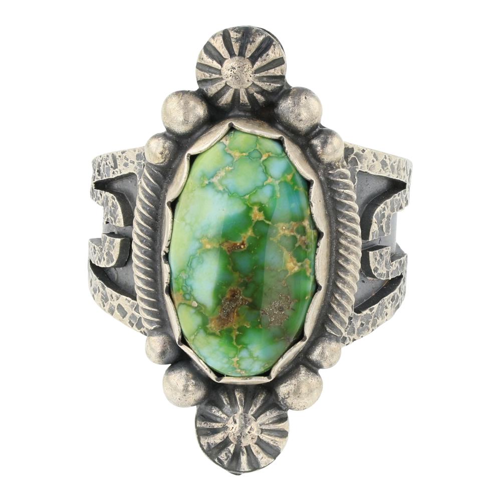Marita Benally Sonoran Gold Turquoise Contemporary Ring (1 of 4)