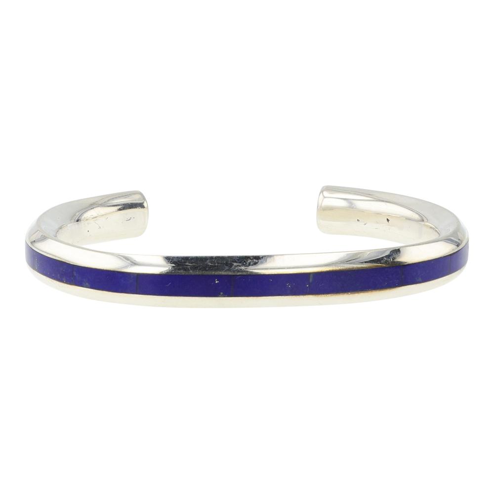 Troy Natachu Lapis Channel Inlay Cuff Bracelet (1 of 4)