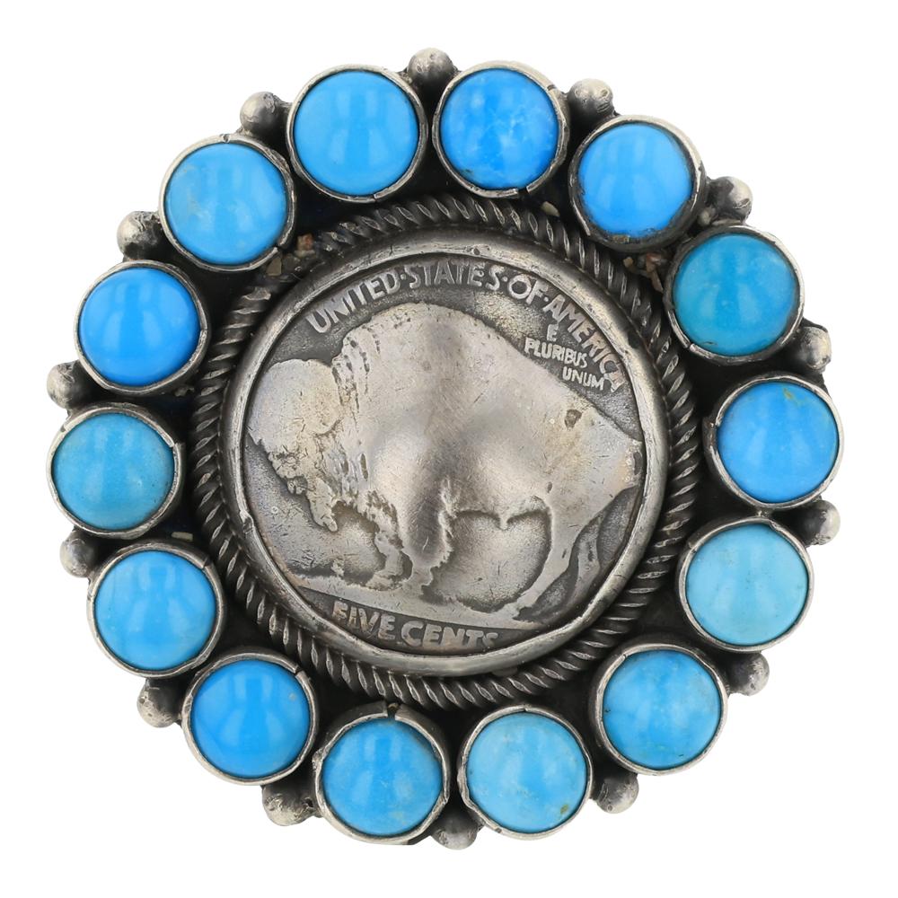 Beatty Tom Kingman Turquoise & Buffalo Nickel Ring (1 of 3)