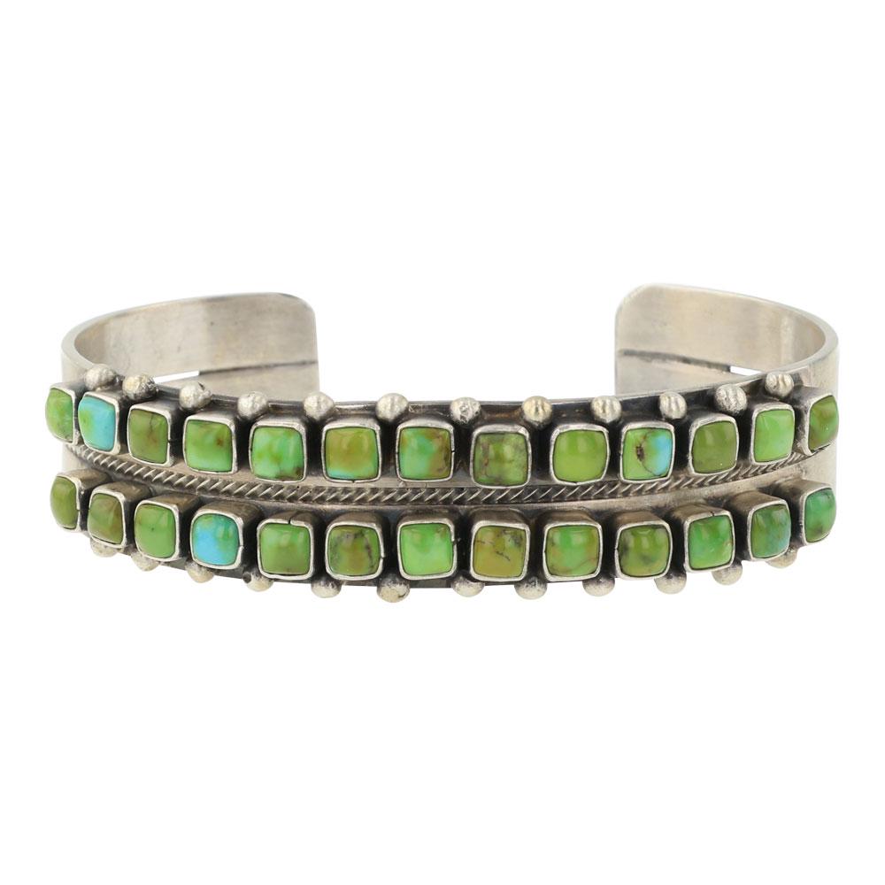 Paul Livingston Sonoran Gold Turquoise Row Cuff Bracelet (1 of 4)