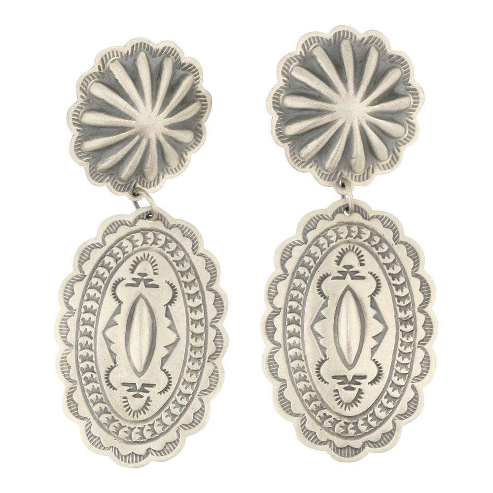 Harris Joe Navajo Plain Silver Stamp Earrings (1 of 2)