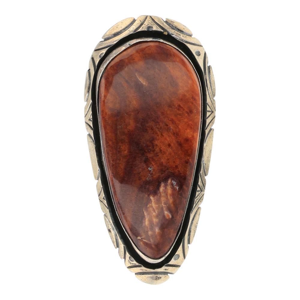 Marita Benally Navajo Spiny Oyster Large Drop Ring (1 of 3)