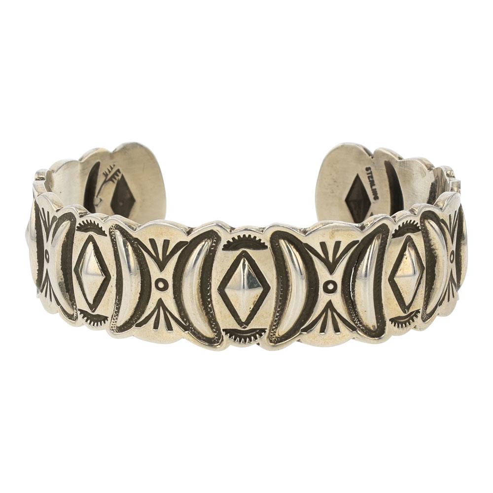 Leander Tahe Navajo Plain Silver Bump-Out Cuff Bracelet (1 of 4)