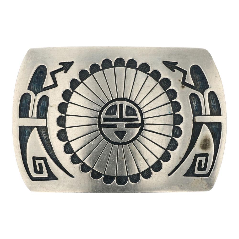 Vintage Hopi Plain Silver Belt Buckle (1 of 2)