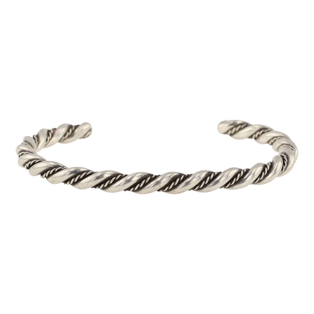 Navajo Plain Silver Twist Wire Cuff Bracelet (1 of 3)