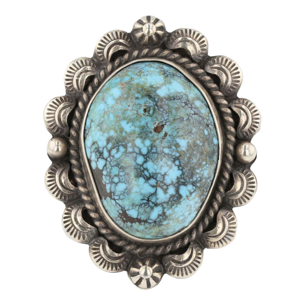 Landoll Benally Kingman Turquoise adjustable Ring (1 of 3)