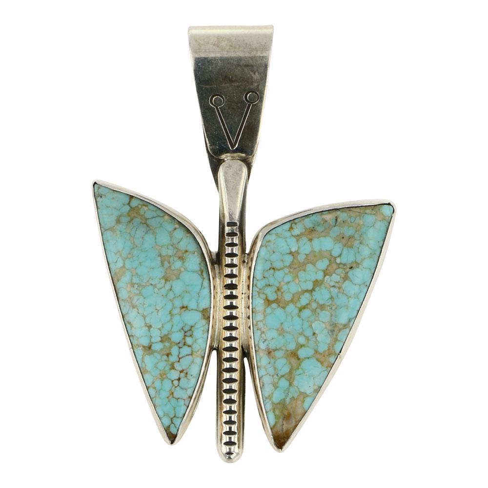 Harrison Joe Number Eight Turquoise Contemporary Butterfly Pendant (1 of 2)