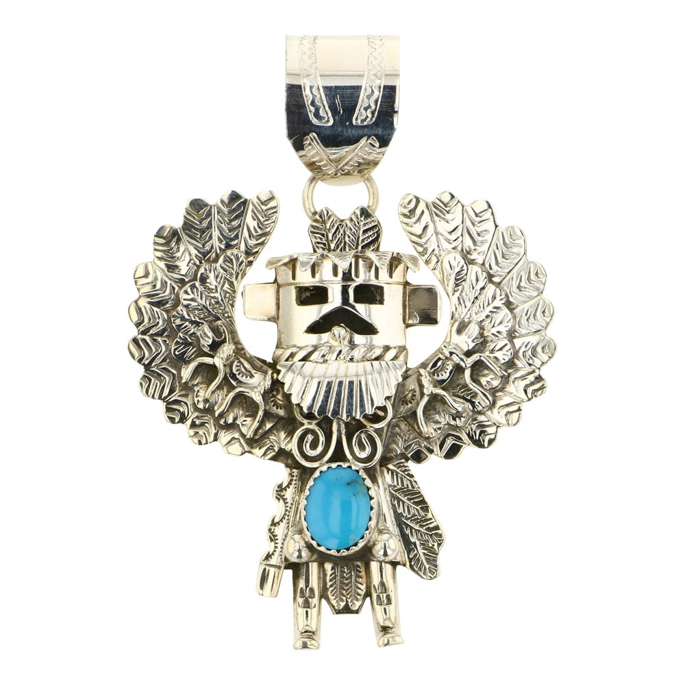 Alonzo Mariano Navajo Kingman Turquoise Pendant (1 of 2)