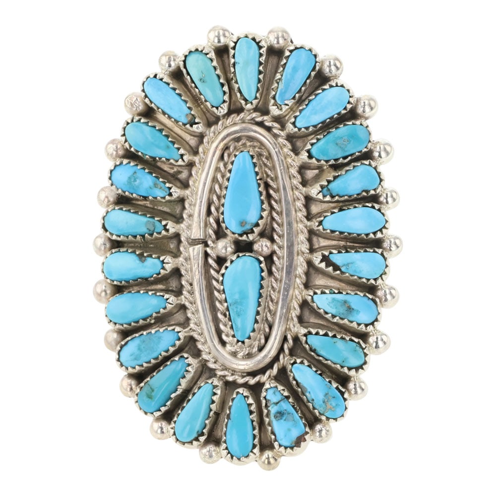 Justin Wilson Kingman Turquoise Cluster Ring (1 of 3)