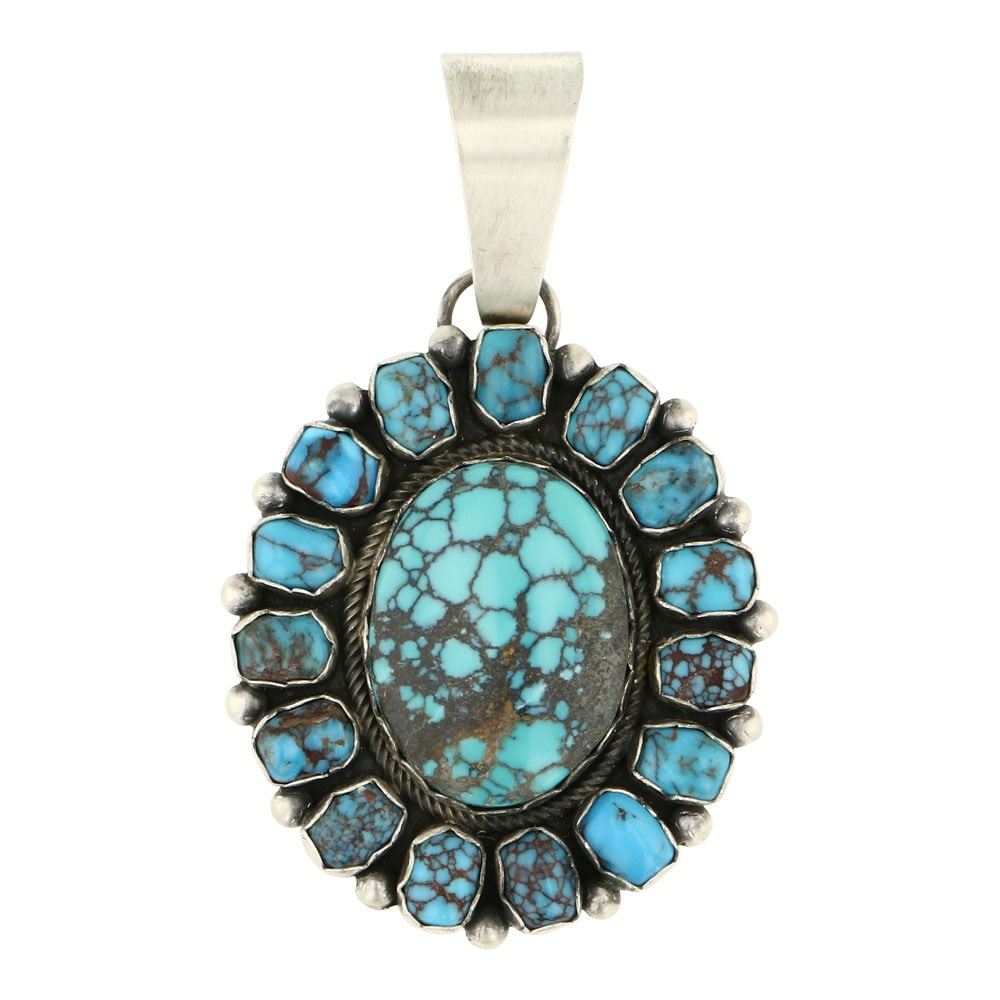 Beatty Tom Navajo Egyptian Turquoise Cluster Pendant (1 of 2)