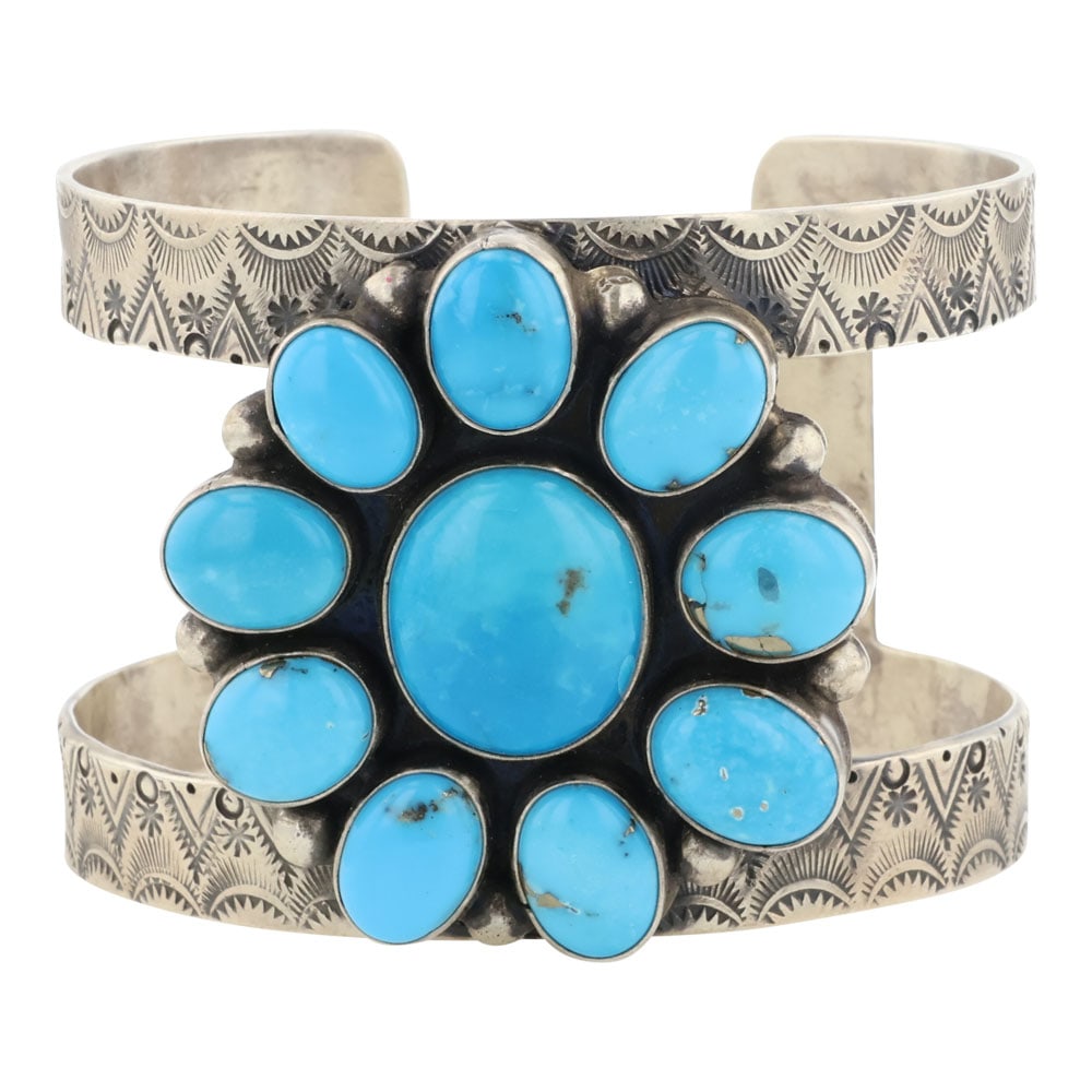 Raymond Beard Blue Ridge Turquoise Cluster Cuff Bracelet (1 of 3)