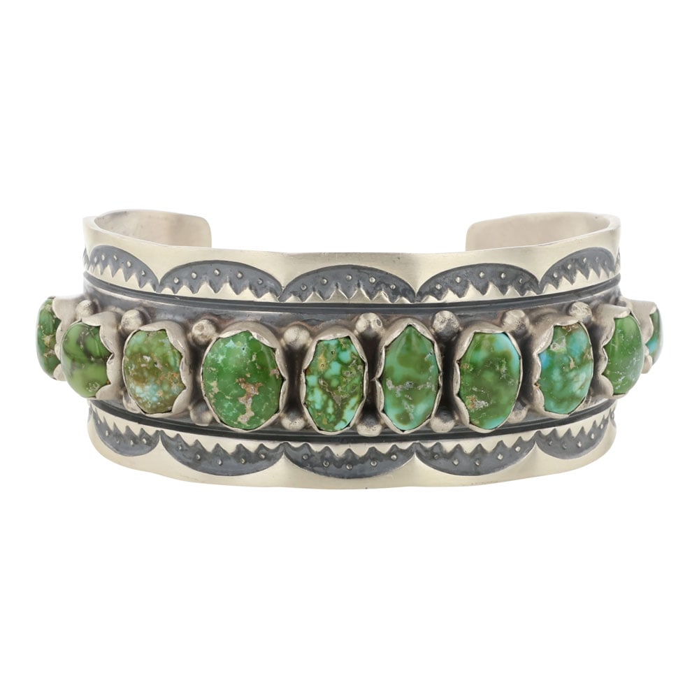 Charles Johnson Sonoran Gold Turquoise Stamp Work Cuff Bracelet (1 of 3)