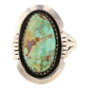 Genevieve Apachito Navajo Royston Turquoise Ring: Sterling Silver | Genuine Royston Turquoise | Genevieve Apachito Navajo Royston Turquoise Ring | Navajo Native American Southwest Indian Jewelry | Approximate Weight: 9 Grams | Dimensions: Ring: