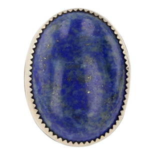 Navajo Lapis Ring: Sterling Silver | Genuine Lapis | Navajo Lapis Ring | Navajo Native American Southwest Indian Jewelry | Approximate Weight: 16 Grams | Dimensions: Ring: 7.75 size, 1.25" face width | Signed: JB