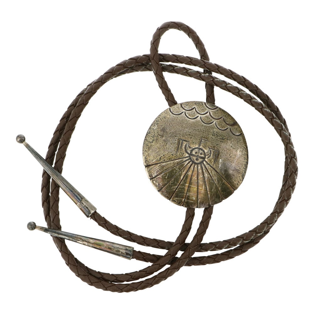 Vintage Navajo Plain Silver Bolo Tie (1 of 3)