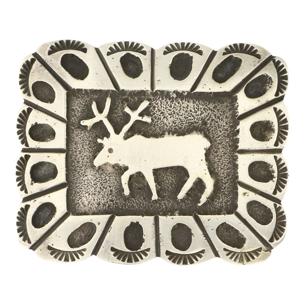 Emerson Kinsell Navajo Plain Silver Belt Buckle (1 of 2)