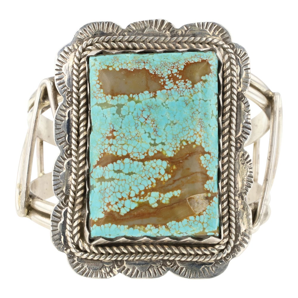Navajo Number Eight Turquoise Large Cuff Bracelet (1 of 3)