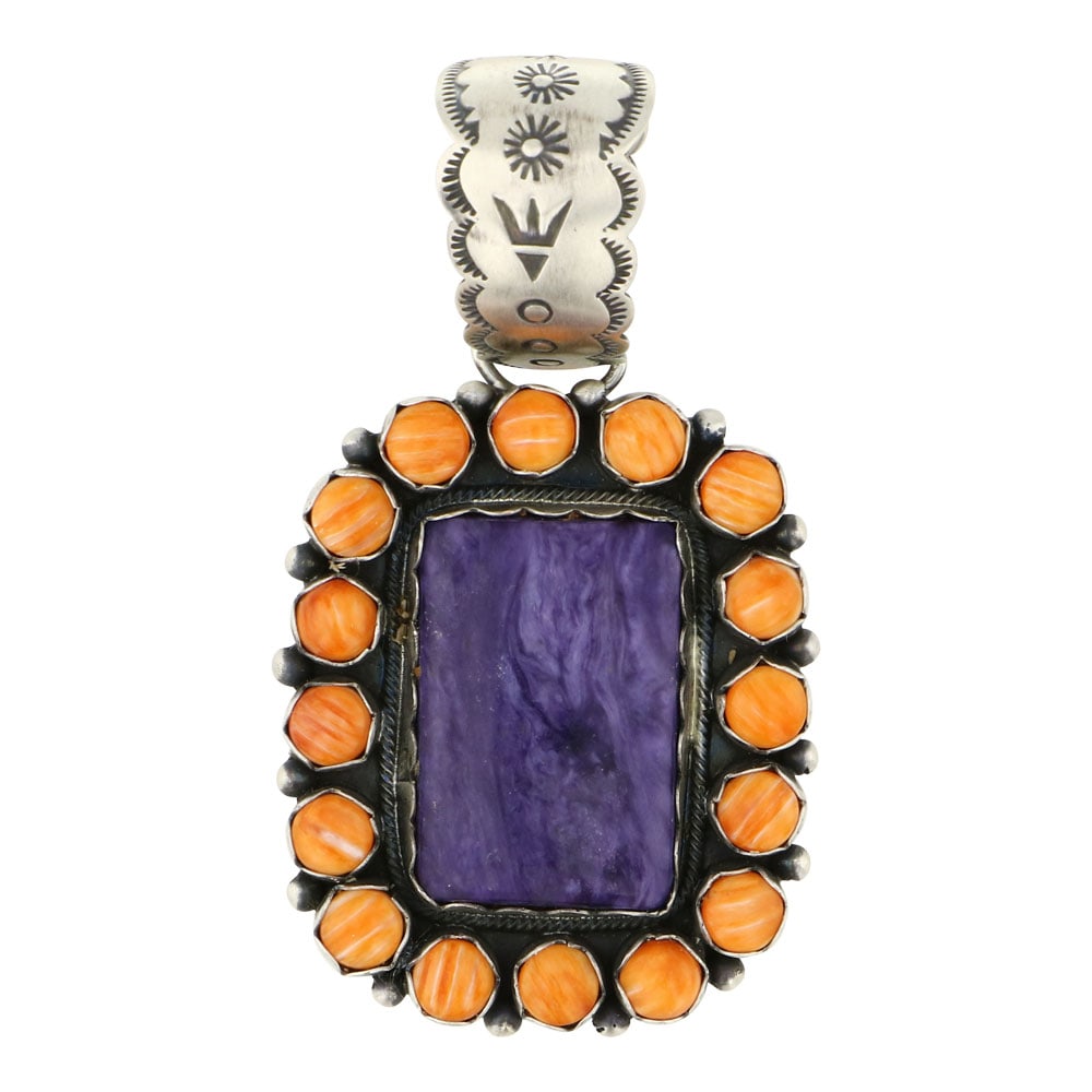 Beatty Tom Navajo Spiny Oyster & Charoite Pendant (1 of 2)
