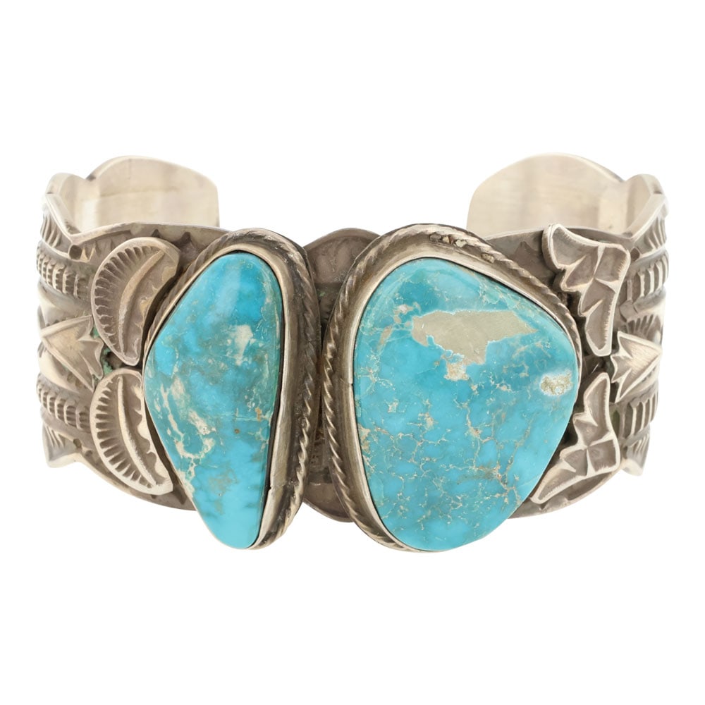 Fred Maloney Navajo Blue Ridge Turquoise Cuff Bracelet (1 of 3)