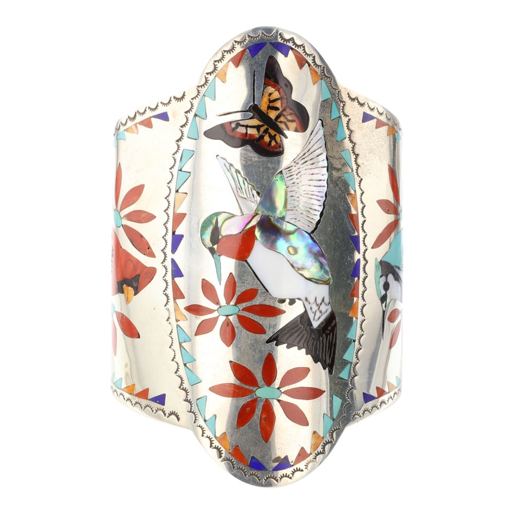 Quintin Quam Sr. Zuni Sleeping Beauty Turquoise Mediterranean Coral Lapis Mother of Pearl & Shell (1 of 4)