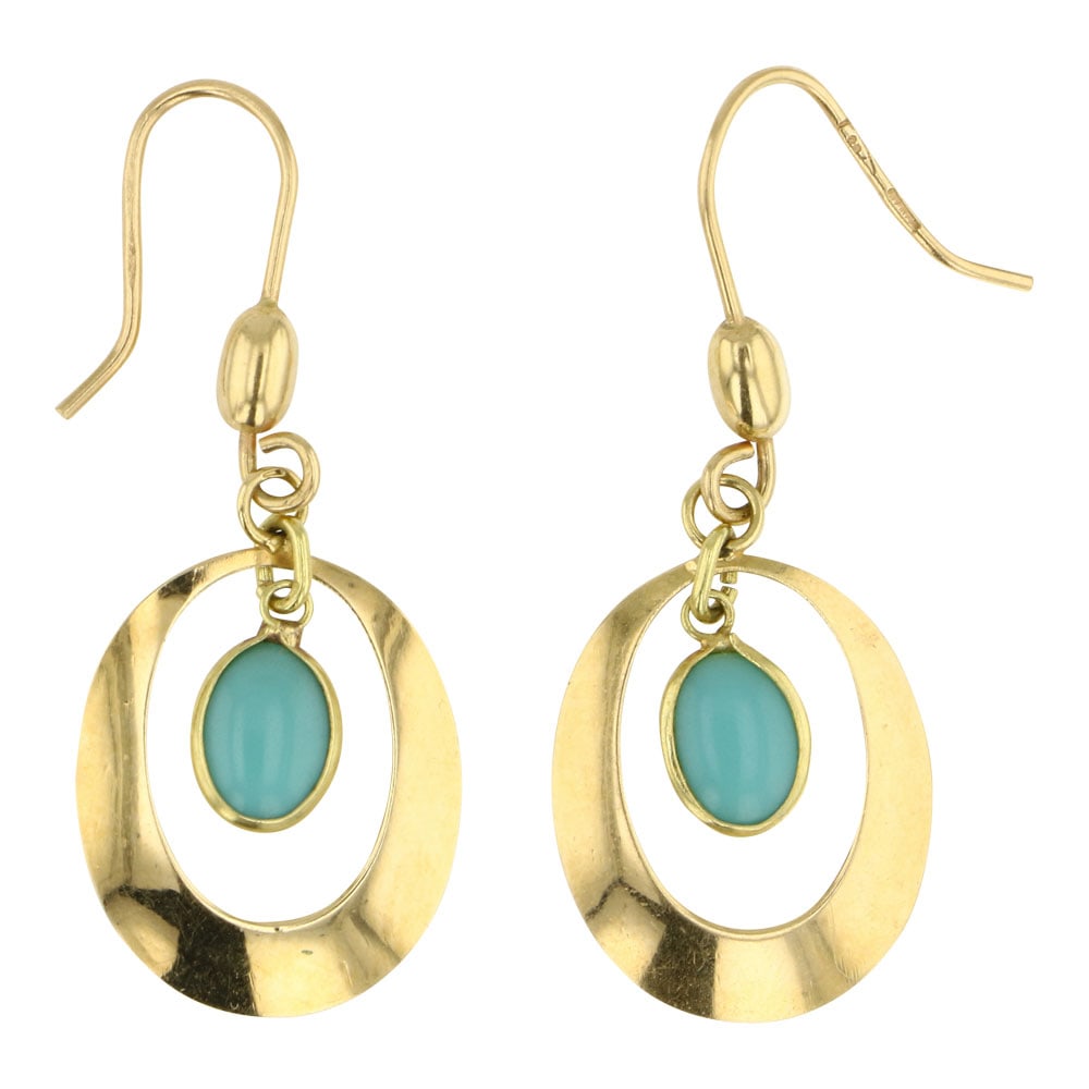 14K gold turquoise earrings (1 of 2)