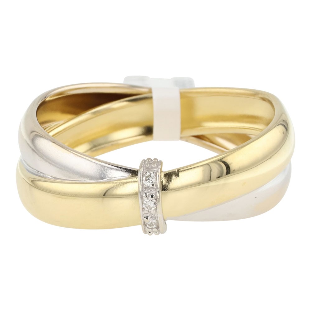 18K White and Yellow Gold two tone Diamond ring (1 of 4)
