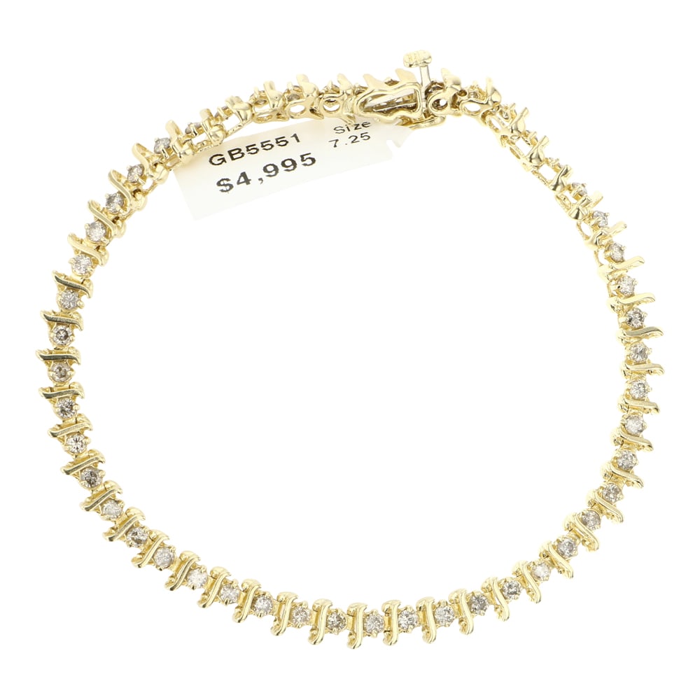 14K Gold Diamond tennis Bracelet (1 of 4)