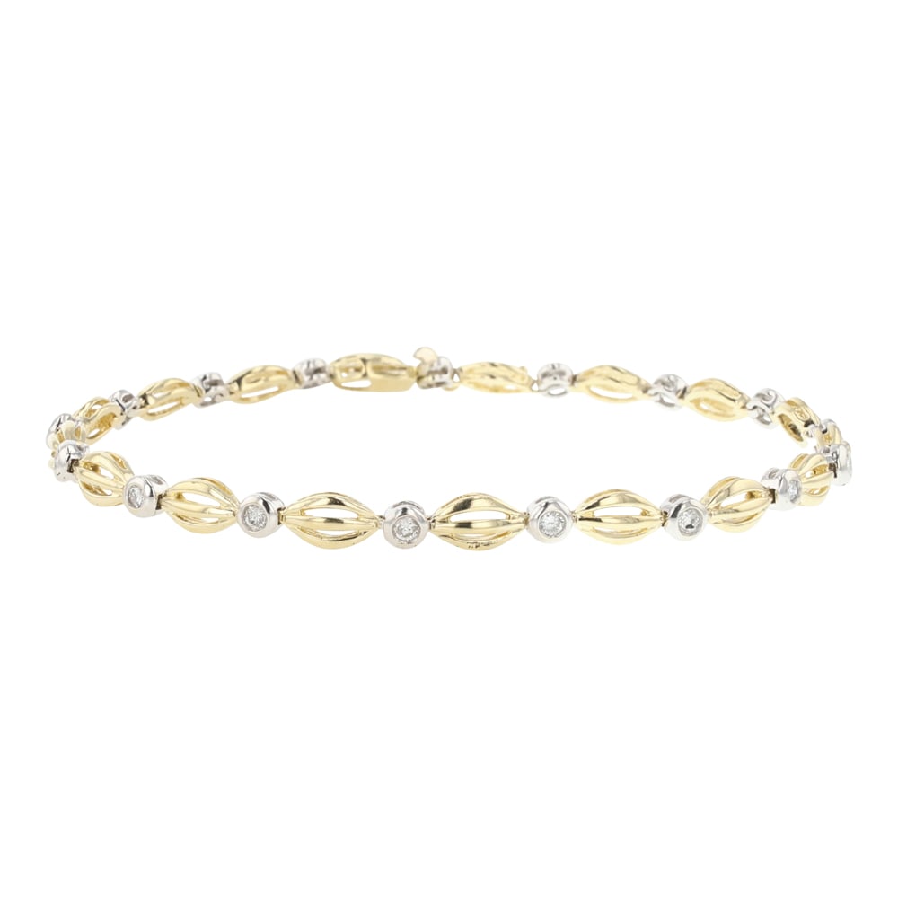 14K White and Yellow Gold Diamond two tone Tennis bracelet (1 of 3)