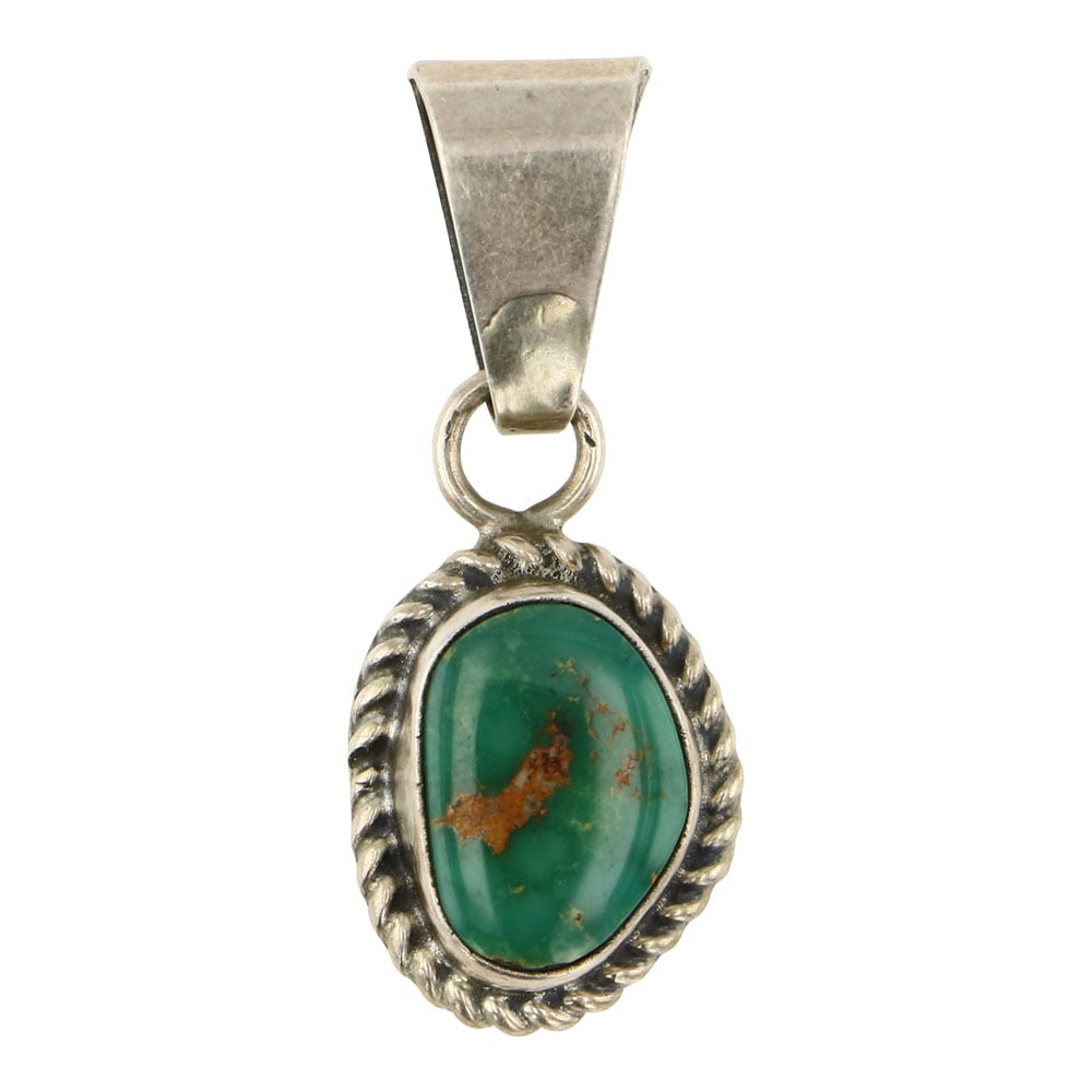 Darren Livingston Navajo Royston Turquoise Pendant: Sterling Silver | Genuine Royston Turquoise | Darren Livingston Navajo Royston Turquoise Pendant | Navajo Native American Southwest Indian Jewelry | Approximate Weight: 4 Grams | Dimensions: Pendant: 