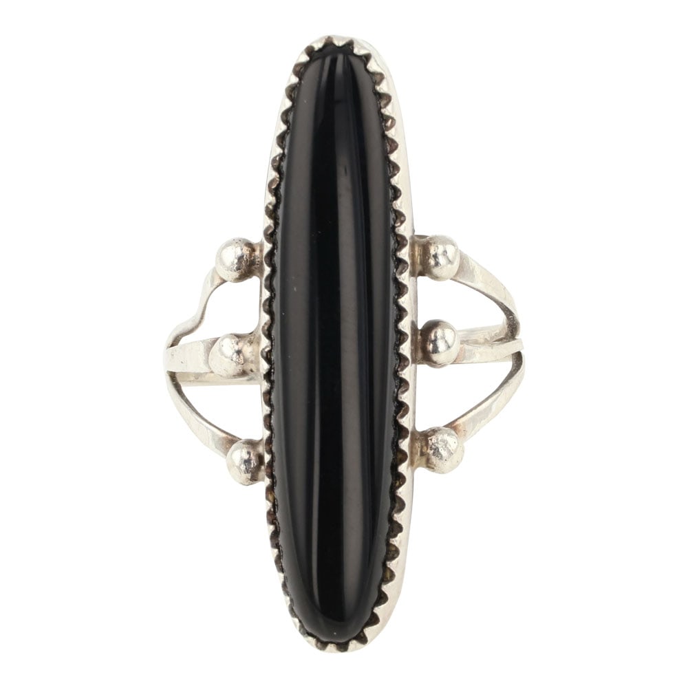 Navajo Black Onyx Long Oval Ring (1 of 4)