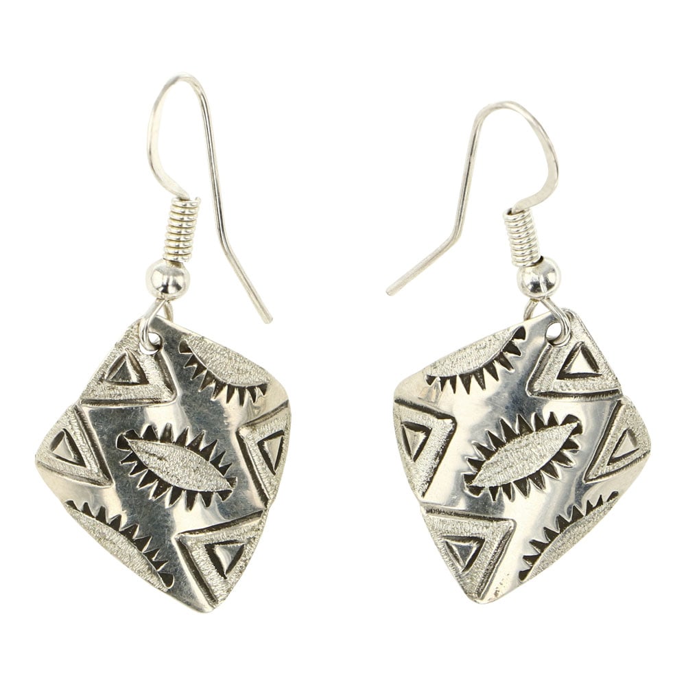 Navajo Plain Silver Contemporary Earrings (1 of 2)