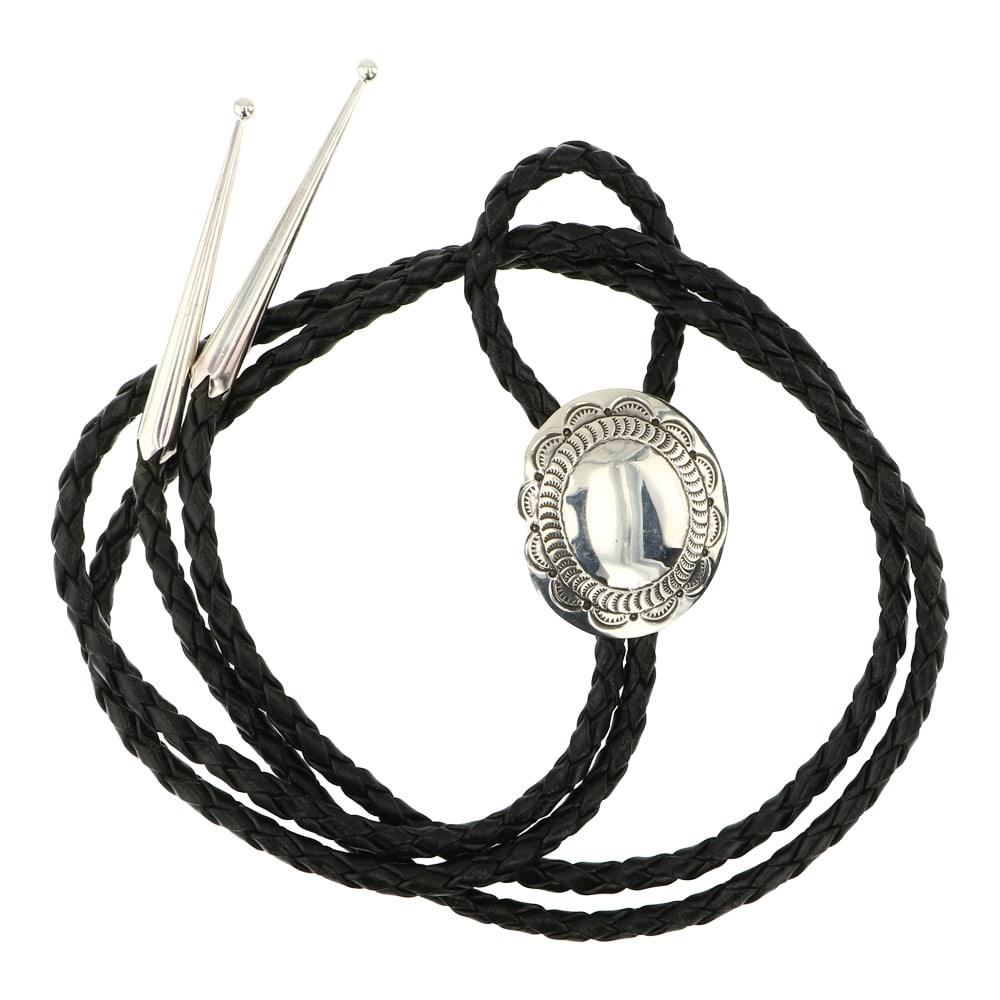 Navajo Plain Silver Bolo Tie (1 of 3)