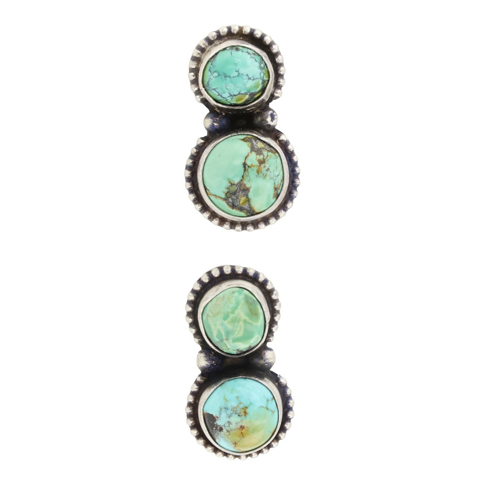 Travis Jim Navajo Blue Moon Turquoise Earrings (1 of 2)