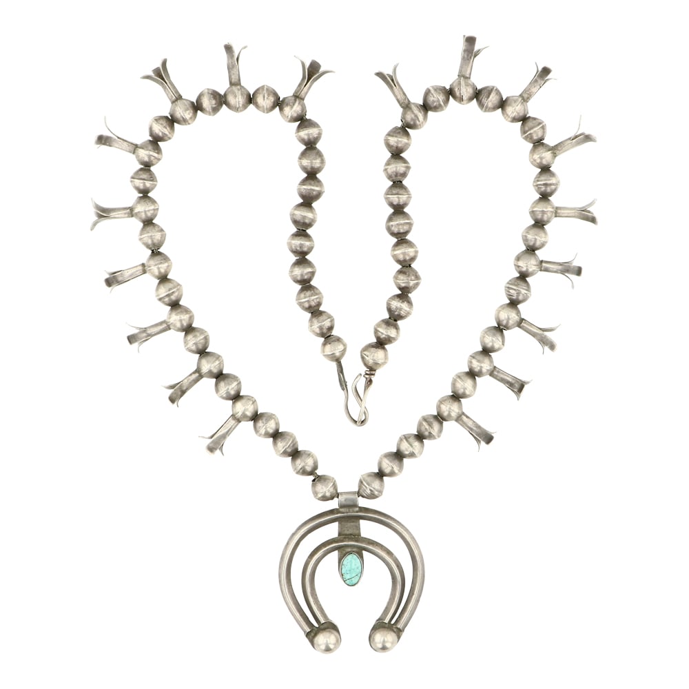 Vintage 1970's Navajo Small Squash Blossom Necklace (1 of 3)