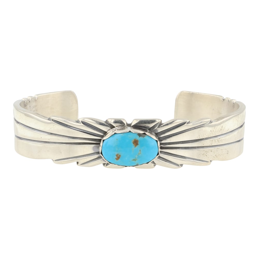 Ray Bennett Navajo Menassa Turquoise Cuff Bracelet (1 of 4)