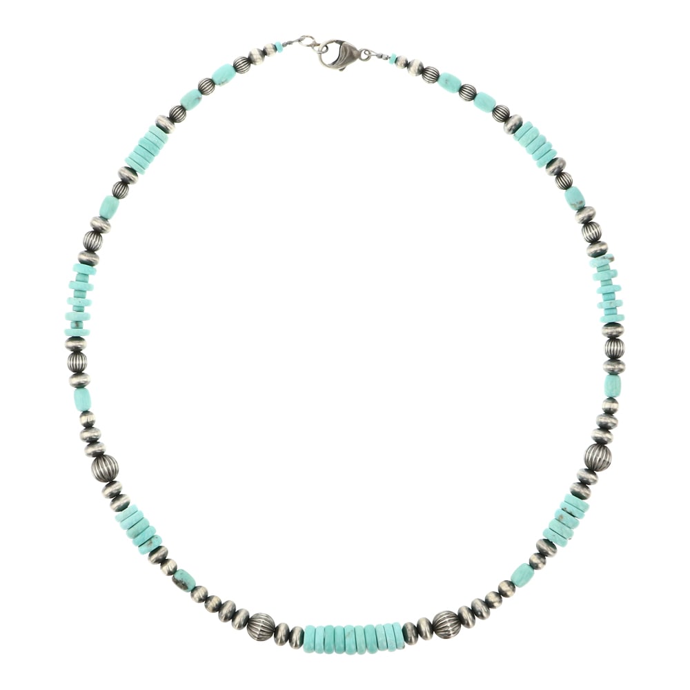 Compitos Turquoise & Oxidized Beads Necklace (1 of 3)