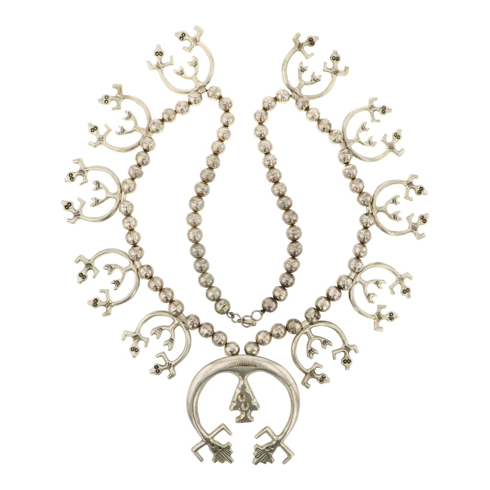 Vintage Navajo Plain Silver Sandcast Necklace (1 of 3)