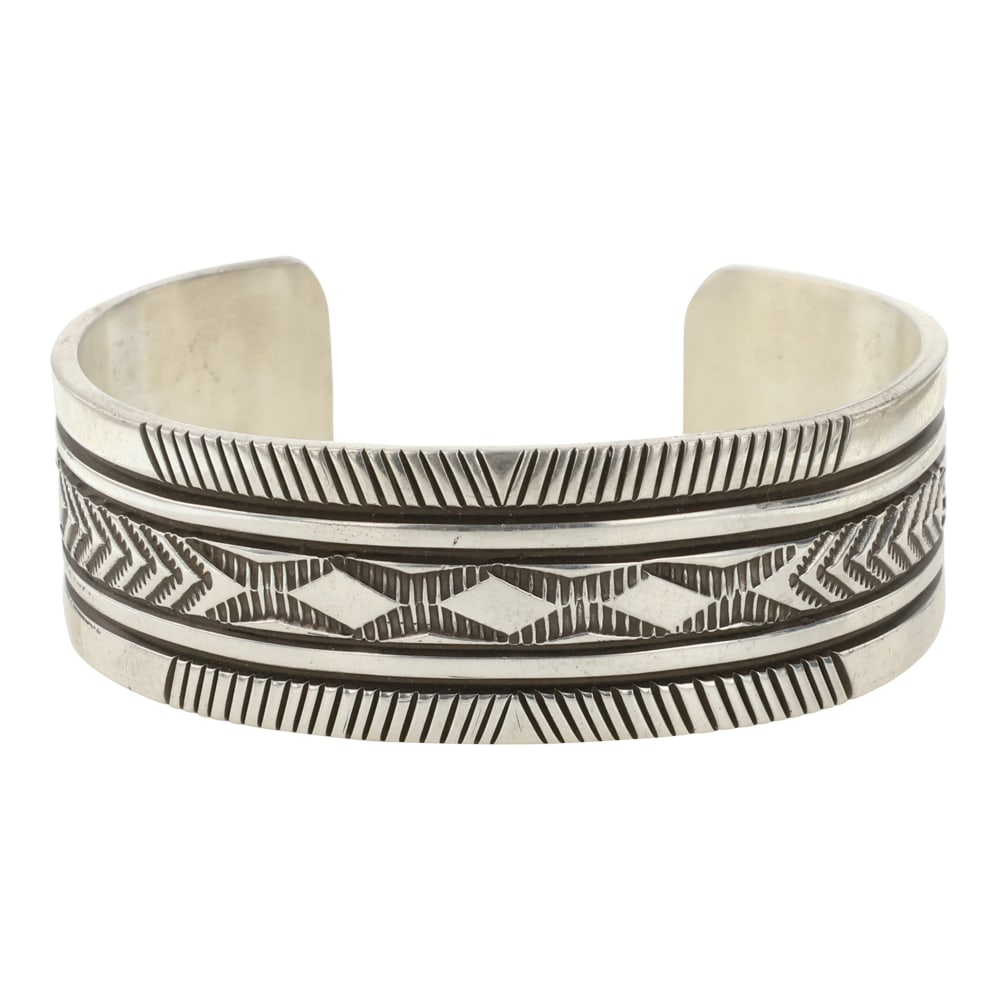 Bruce Morgan Navajo Plain Silver Cuff Bracelet (1 of 4)