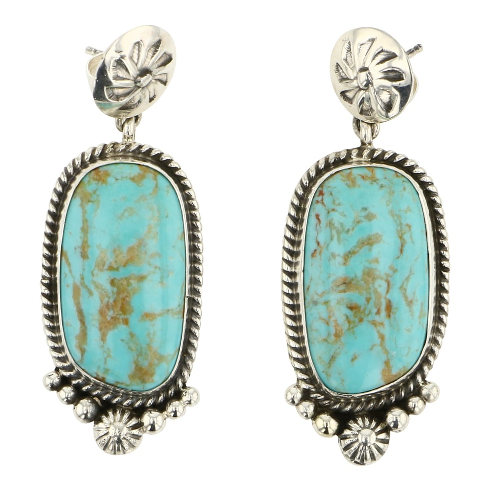 Della Wylie Navajo Menassa Turquoise Earrings (1 of 2)