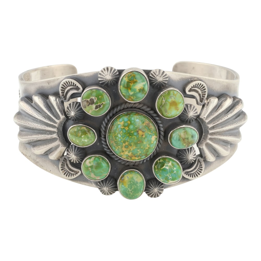 Elgin Tom Sonoran Gold Turquoise Cluster Cuff Bracelet (1 of 3)