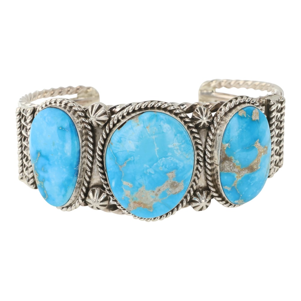 Eula Wylie Navajo Blue Ridge Turquoise Cuff Bracelet (1 of 3)