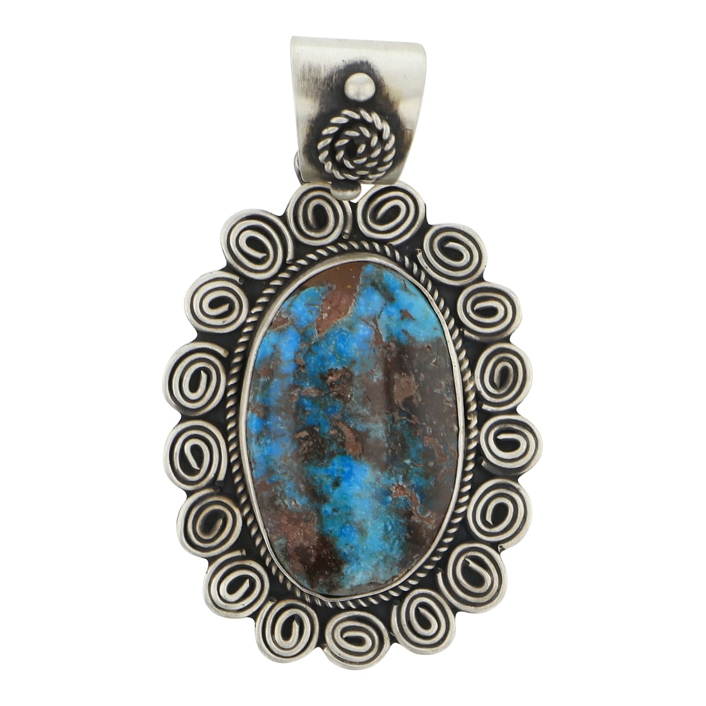 Randall Endito Navajo Bisbee Turquoise Pendant (1 of 2)